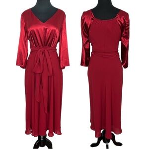 Elegant Red Satin Dress